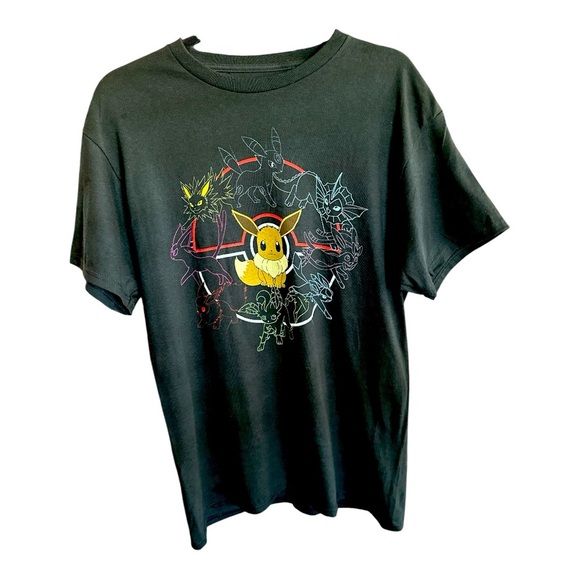 Pokémon Eevee Evolutions T-Shirt Black Size M – 100% Cotton - Picture 4 of 6